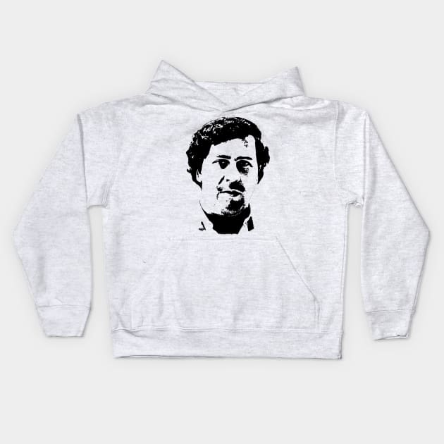 Pablo Escobar Portrait Kids Hoodie by phatvo